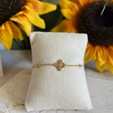 Bracelet trèfle doré-1