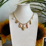 Collier breloque orange 2