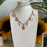 Collier corde rose 3