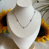 Collier diamant argenté-3