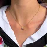 Collier rond rond doré-3